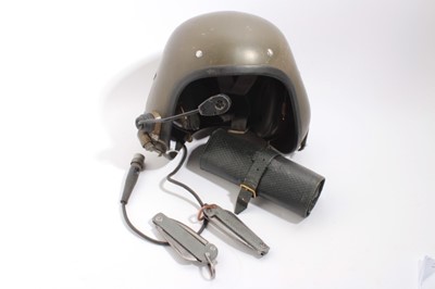 Lot 929 - Cold War era Tank crew helmet, with label to interior- type 2784, together with a pair of folding jack knives and a vanity set on roll