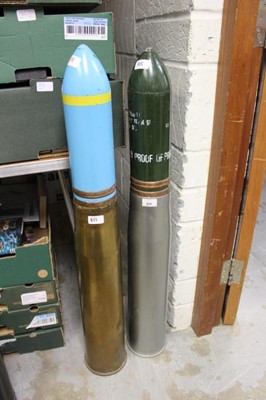 Lot 855 - Two very large Post Second World War British Military Dummy / Training shells, each approximately 98cm in height