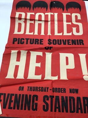 Lot 1631 - Beatles Evening Standard Poster for Help, The Beatles Book Monlthly August 1963