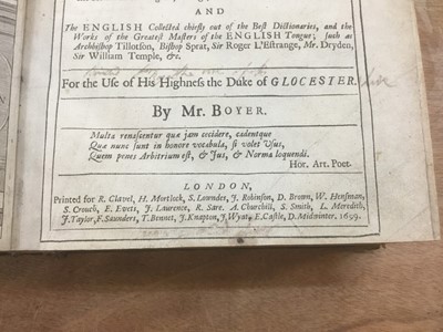 Lot 1693 - Abel Boyer - The Royal Dictionary in two parts