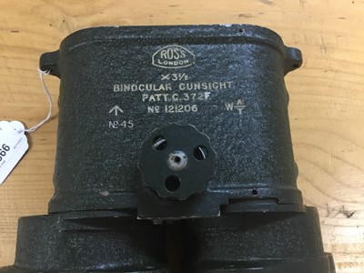Lot 866 - British Military Binocular Gunsight by Ross London, marked x3 1/2, Patt. G. 372F. No. 121206 No. 45