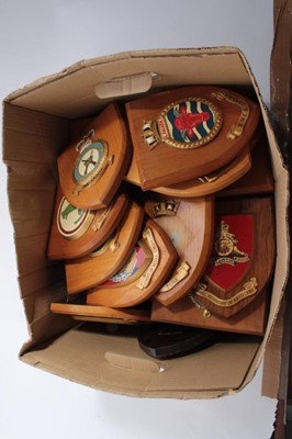 Lot 870 - Large collection of British Military Regimental Crests to include Royal Air Force, Royal Engineers and Royal Marines (1 box)