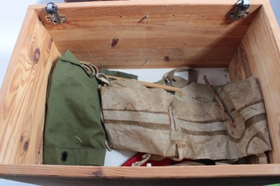 Lot 876 - Second World War Tank Periscope dated 1943, together with a British military canvas webbing map / chart case with 1 SQN. to front flap, other canvas webbing items and militaria