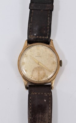 Lot 729 - 1950s Gentleman’s 9ct gold Omega wrist watch