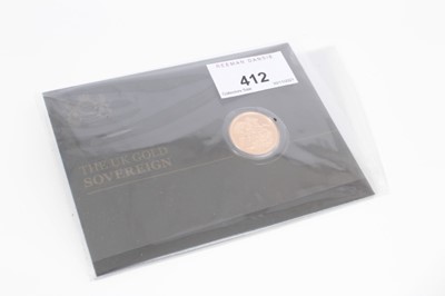 Lot 412 - G.B. - The Royal Mint issued Gold Sovereign 2019 UNC in pack of issue (1 coin)
