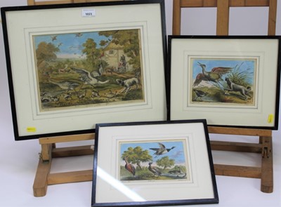 Lot 1023 - F. Barlow three 18th century hand coloured engravings - Bird Studies, in glazed frames