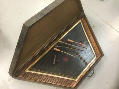 Lot 2571 - Antique hammer dulcimer, cased