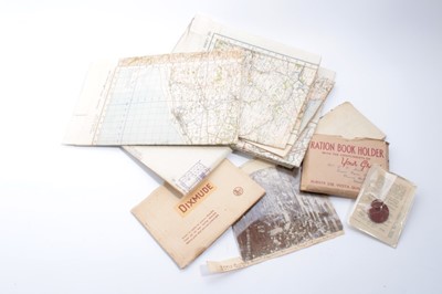 Lot 906 - Group of Second World War German issued maps of Llandudno & Denbigh, Chester, Wrexham & Oswestry together with Second World War canvas map of East Anglia, group of other wartime and later maps and...