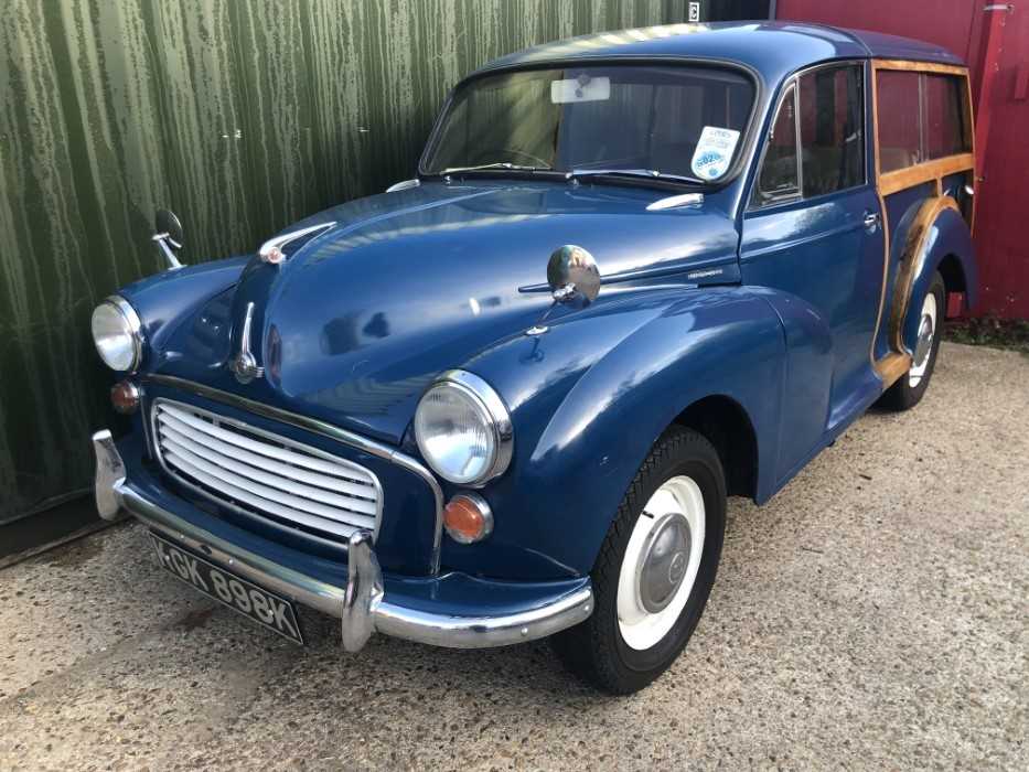 Lot 1984 - 1971 Morris Minor 1000 Traveller, Reg. No. KGK 898K, finished in blue with beige vinyl interior.