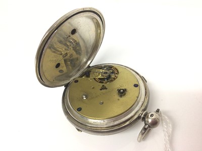 Lot 83 - Victorian Marine Chronograph pocket / deck watch with white dial, centre seconds, three-quarter plate key-wind movement, in silver case, hallmarked - Chester 1879, the case 55mm diameter