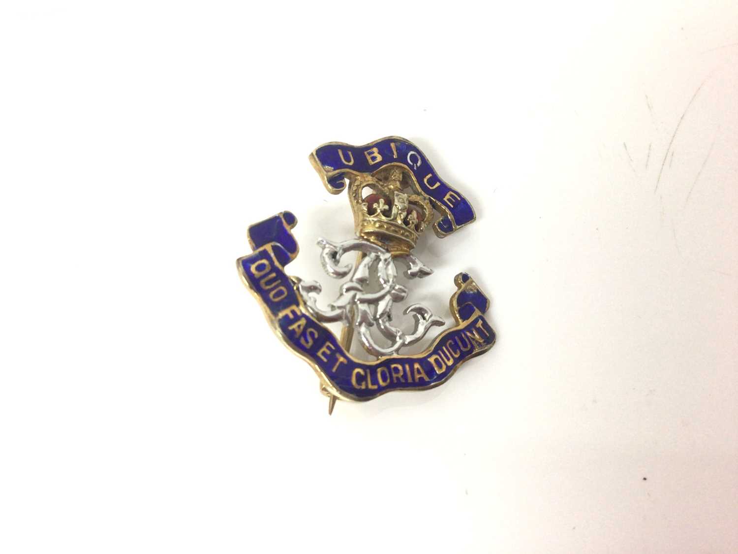 Lot 79 - Gold and enamel Royal Engineers Officers' sweetheart brooch