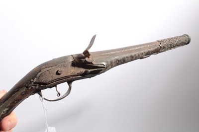 Lot 1091 - 19th century Turkish flint lock holster pistol