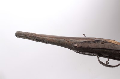 Lot 1091 - 19th century Turkish flint lock holster pistol