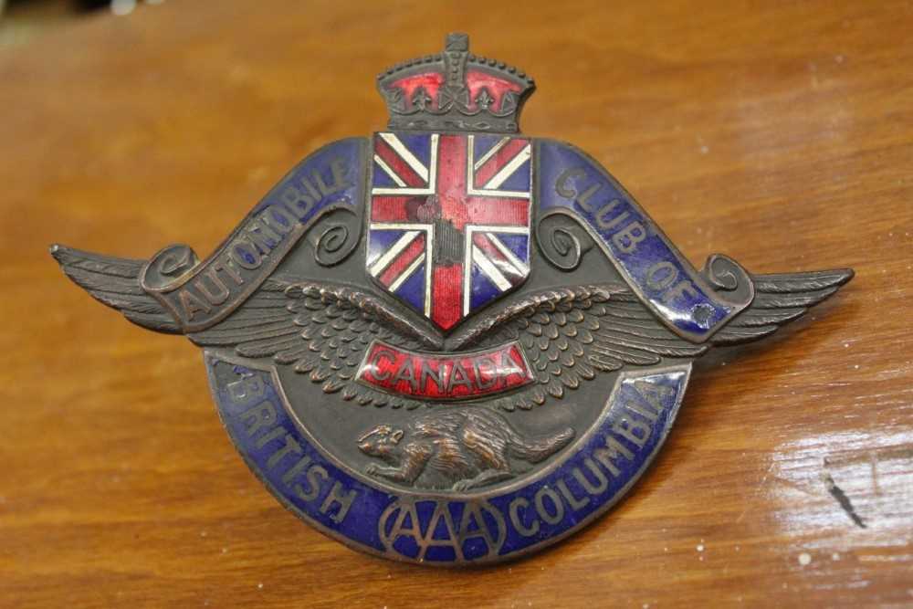 Lot 2043 - Scarce enamelled Canadian Automobile Club of British Columbia car badge together with a group of Ford Cortina Manuals and others.