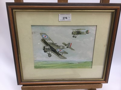 Lot 278 - Three framed RAF watercolours by Bill Austin