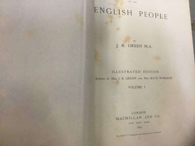 Lot 1740 - History of the English People - J R Green 4 vol set 1892, some foxing with Hawk's Pseudonym for book collector with a dictionary of anonymous and pseudonymous  publications works of Hogarth