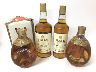 Lot 30 - Two bottles of Haig Scotch Whisky, together with a bottle of Haig 'Pinch' Scotch and a bottle of Haig 'Dimple' Scotch (4)