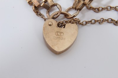 Lot 166 - 9ct gold gate bracelet with padlock clasp