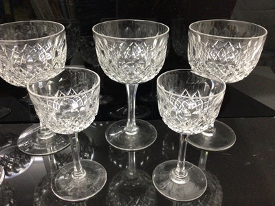 Lot 71 - Set of ten good quality cut glass port/sherry glasses, together with four matching liquor glasses (14)