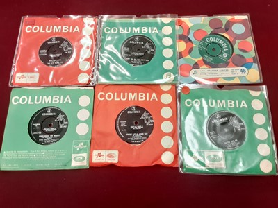 Lot 2219 - Box of single records on the Columbia label, including Dave Clark Five, Mike Cotton Jazzmen, Julie Covington, Heinz (DB 7559), Heinz and the Wildboys (DB 7482 - Meeksville Sound), Cliff Richard and...