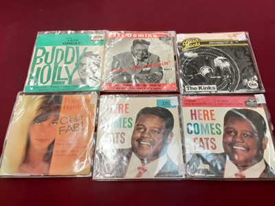 Lot 2225 - Box of EP's, mostly Elvis Presley, some multiple copies, also includes Fats Domino, The Searchers, Buddy Holly, Pat Boone and P.J. Proby - approx 120, some quite rare, conditions vary and some copi...