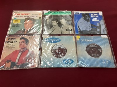 Lot 2225 - Box of EP's, mostly Elvis Presley, some multiple copies, also includes Fats Domino, The Searchers, Buddy Holly, Pat Boone and P.J. Proby - approx 120, some quite rare, conditions vary and some copi...