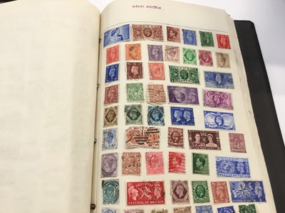 Lot 1574 - Box of old stamp albums, loose stamps and FDCs in albums.