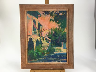 Lot 156 - David Napp (b. 1964) oil on board, signed and dated 93, Villa