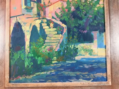 Lot 156 - David Napp (b. 1964) oil on board, signed and dated 93, Villa