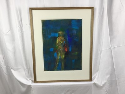 Lot 163 - English Contemporary school, two works mixed media, standing figure, indistinctly signed
