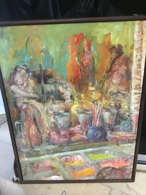 Lot 162 - Dick French (b. 1946) large oil on canvas, signed and dated 92