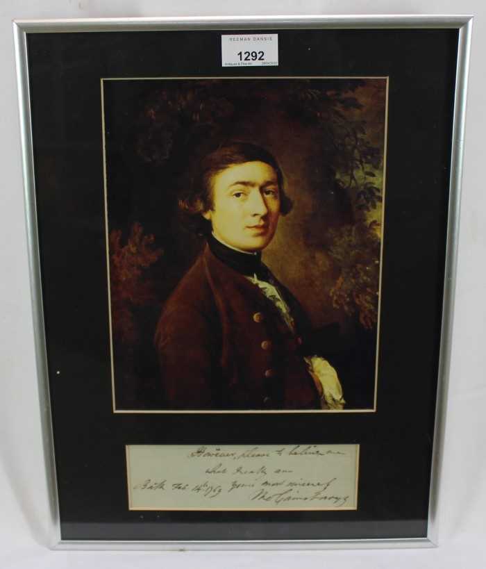 Lot 1292 - Thomas Gainsborough signature