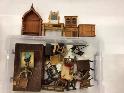 Lot 1848 - Dolls furniture including house shed, garden house and work bench