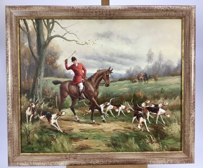 Lot 147 - Jacob White,  signed oil on canvas 
"Picking up the Scent", 50 x 60cm, framed.