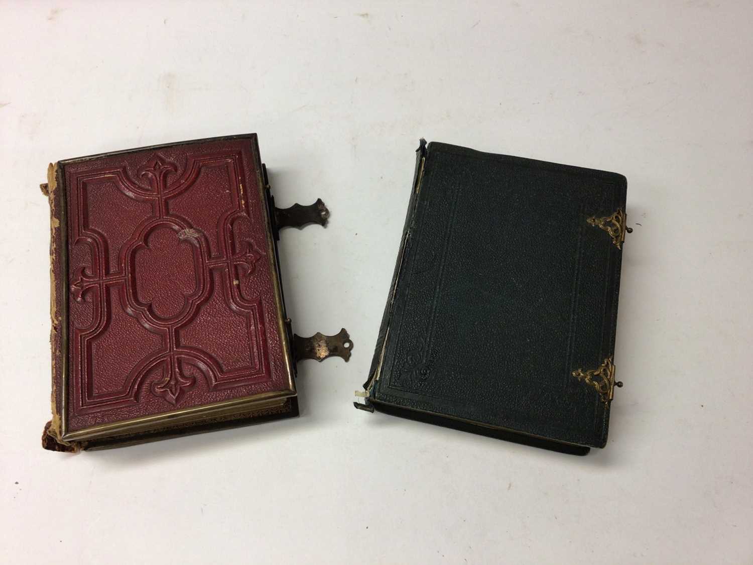 Lot 1443 - Two small Victorian photograph albums from 1862 with paper notes & write up.  Photographs of The Honourable Lewis Wingfield.