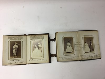Lot 1443 - Two small Victorian photograph albums from 1862 with paper notes & write up.  Photographs of The Honourable Lewis Wingfield.