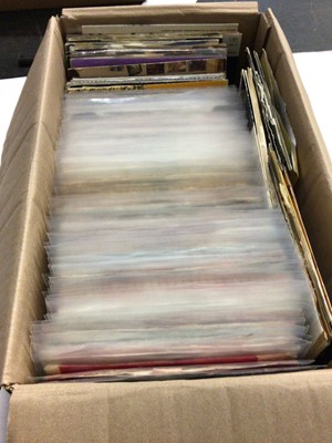 Lot 2244 - Box of 100 plus single records including Jam, Joy Division, Deacon Blue, Blueskins, Cars, Southside Johnny, Style Council together with sixties artists and selection of Flexi discs. most appear Ex.