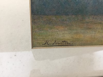 Lot 95 - K. Nutter, earl 20th century, watercolour - still life of flowers, signed, 30cm x 27.5cm, in glazed gilt frame