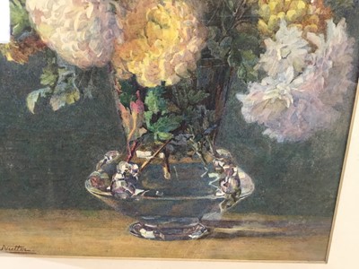 Lot 95 - K. Nutter, earl 20th century, watercolour - still life of flowers, signed, 30cm x 27.5cm, in glazed gilt frame