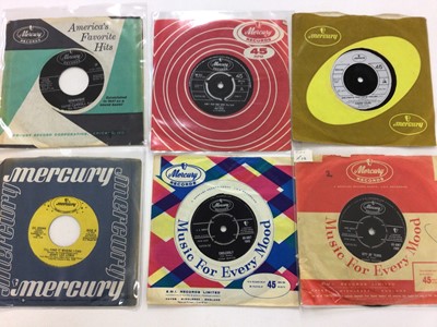 Lot 2274 - Box of single records on the MGM label and Mercury label including Eric Burden and the Animals, Jaye P Morgan, Sam the Sham, Sandy Posey, Connie Francis, Platters, Chuck Miller, Diamonds, Three Goo...