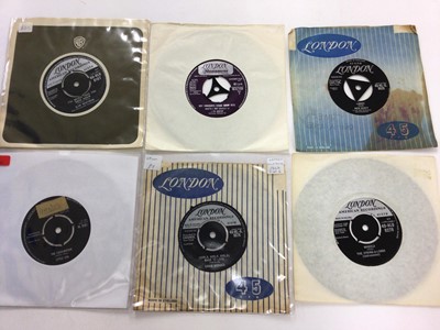 Lot 2276 - Box of approx 180 single records on London label including Charlie Gracie, Gerry Grantham, Ricky Nelson, Teddy Bears, Sammy Turner, Eddie Hodges, Ruby and the Romantics, Vogues, Garry Miles, Little...