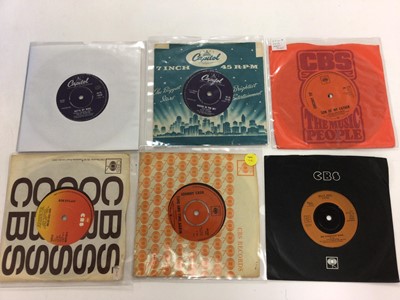 Lot 2279 - Two boxes of single records and EP's (approx 320), including Bob Dylan, The Pretty Things, Beach Boys, Union Gap, Tommy Tucker, Lancastrians, Brenda Lee, Paul Jones, Hi Lo. 'S, Laurie London, Mayna...
