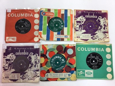 Lot 2280 - Box of approx 180 single records on the Columbia label including Helen Shapiro, Sounds Oncorporated, T Bones, Addrisi Brothers, Major Lance, The Essex, Pink Floyd, Smoke, Five Dallas Boys, Tornados...