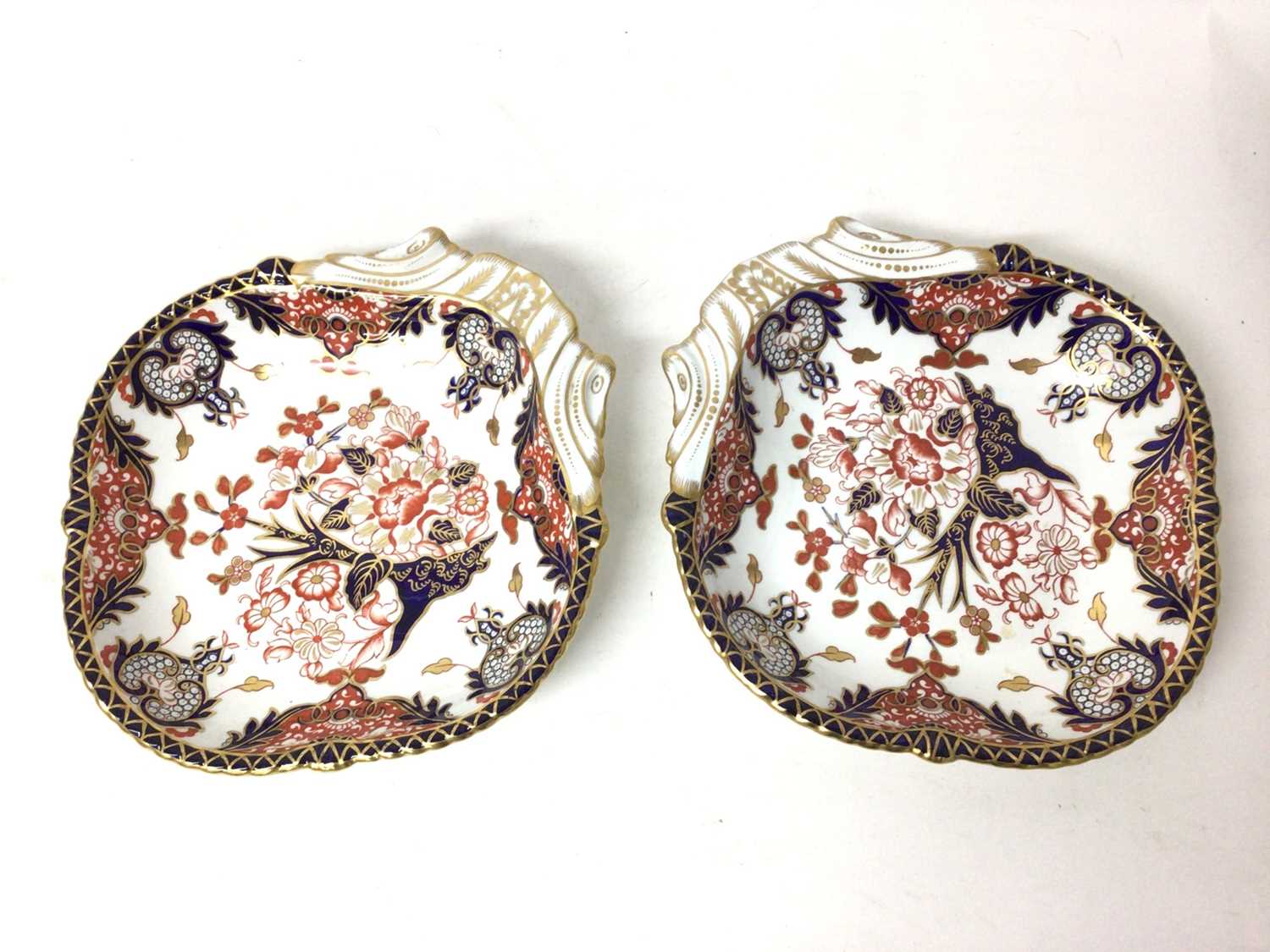 Lot 145 - Pair of Royal Crown Derby imari shaped dishes