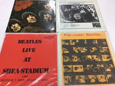 Lot 2300 - Box of LP's (approx 75) including Beatles (some unofficial releases), James Taylor, Johnny Cash, Joni Mitchell, Be-Bop Deluxe and Rod Steward/Faces.