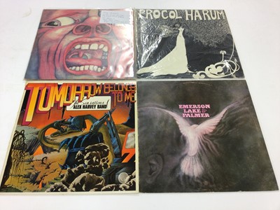 Lot 2305 - Sixty plus mainly prog LP's including Jethro Tull, Curved Air, Juicy Lucy, Camel, Wishbone Ash, Family, Emerson Lake & Palmer, The Nice, King Crimson and Procul Harnm. Conditions vary.