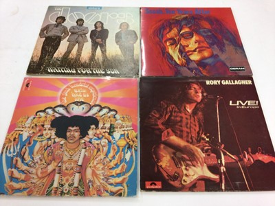 Lot 2307 - Box of approx 80 LP records including Rory Gallagher, Free, John Mayall, Jeff Beck, Maggie Bell, Robert Johnson, Bukka White, Sonny Boy Williamson, Jimi Hendrix, Groundhogs, Deep Purple, Doors, Dr...