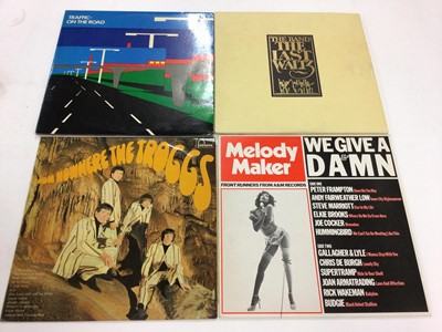 Lot 2309 - Box of LP records (approx 70) including Traffic (Mr Fantasy Mono 961 Ex), Gene Vincent, Troggs, Barclay James Harvest, Badfinger, The Band, R P Arnold, Bad Company, Steely Dan, Genesis and Rollimg...