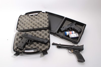 Lot 1078 - Air Pistol- Umarex. 177 calibre air pistol, together with a .22 calibre bolt action air pistol and a plastic softair Desert Eagle pistol (3)