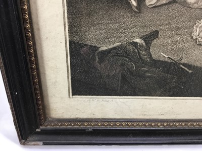 Lot 198 - Early 19th century black and white stipple engraving by Ward after Bigg - The Romps, published June 1801, 39cm x 48cm, in glazed hogarth frame